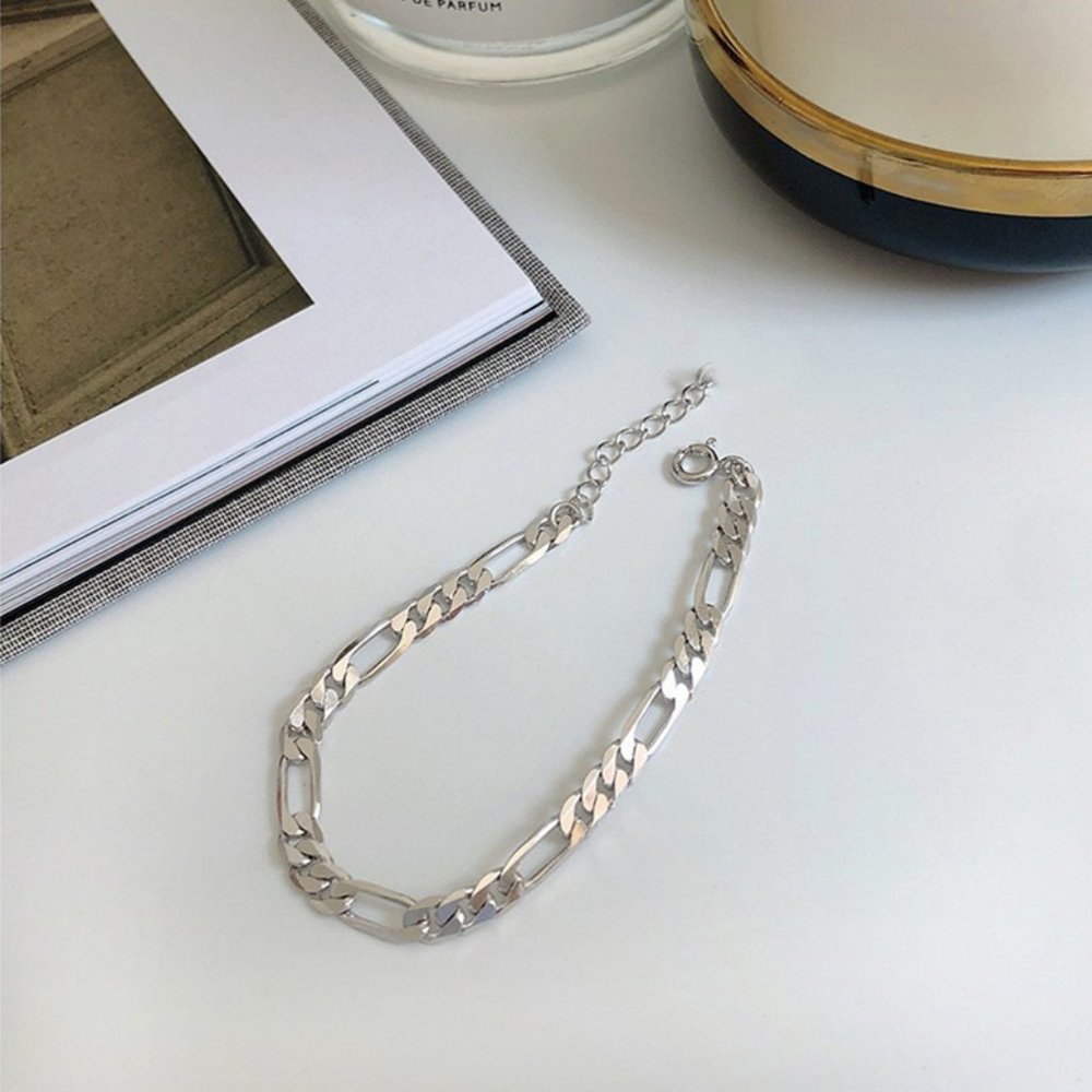#NEW 925 Sterling Silver Link Chain Bracelet - Picture 7 of 7